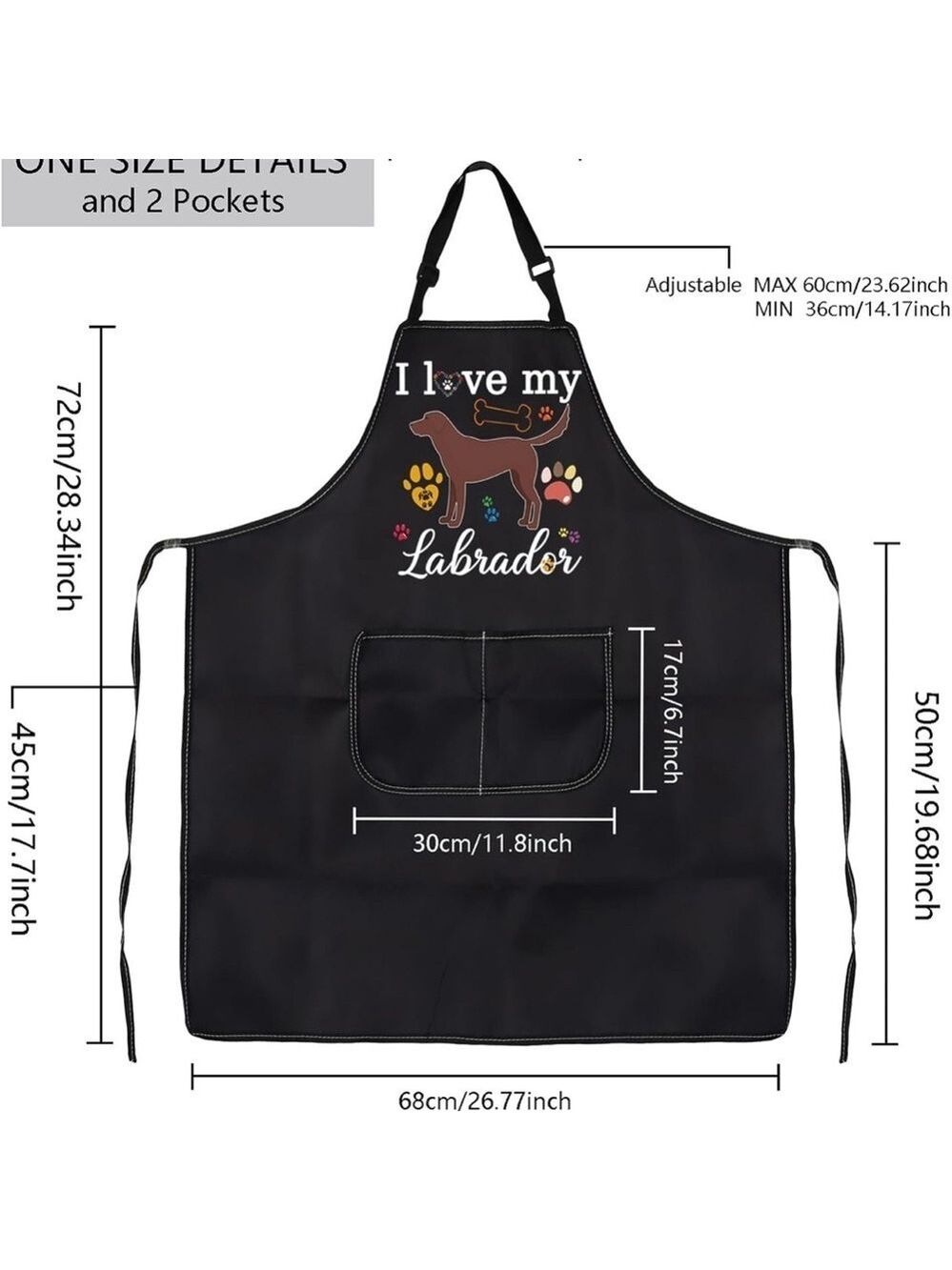 NWOT Black Labrador Dog Lover Apron Clothing Accessory - Picture 4 of 7